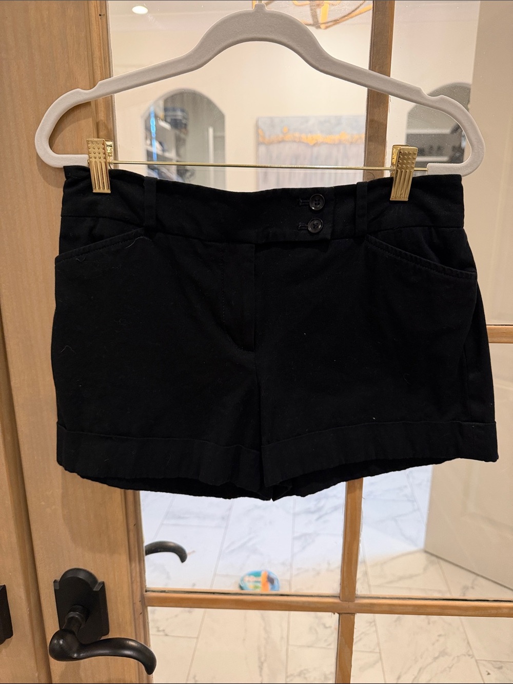 BCBGMaxAzria Black Fold Hem Shorts